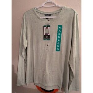 G.H. Bass & Co. Ladies' Long-Sleeve Henley Top, Green, XL